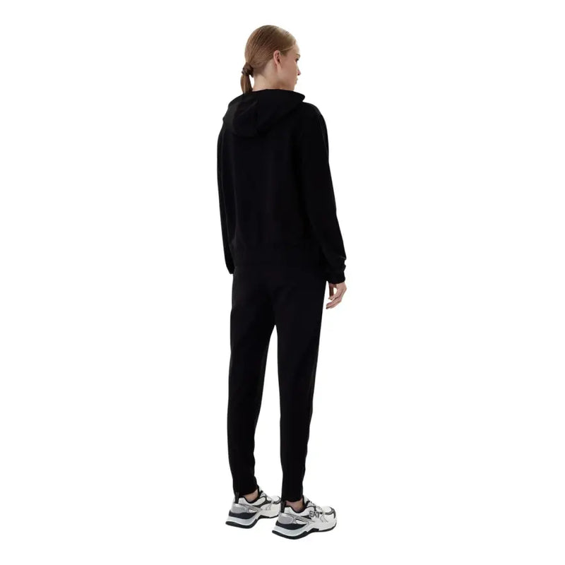 EA7 Damen-Overall mit Kapuze, Taschen, Sweatshirt und Jogginghose in Schwarz