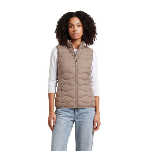 EA7 womens black sleeveless quilted puffer gilet with zip pockets