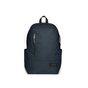 Eastpak Herren-Rucksack aus blauem Polyester mit Taschen, dunkelblauem Design, schwarzen Reißverschlüssen und Markenlogo.