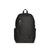 Schwarzer Eastpak Herren-Rucksack aus blauem Polyester mit elegantem, minimalistischem Design, dezenten silbernen Reißverschlüssen und zahlreichen Taschen
