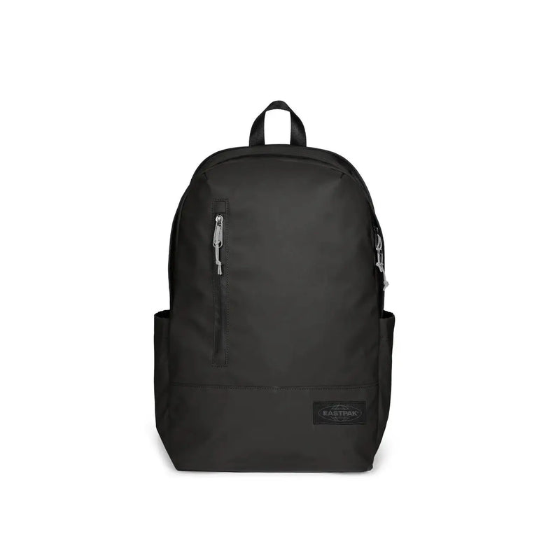 Schwarzer Eastpak Herren-Rucksack aus blauem Polyester mit elegantem, minimalistischem Design, dezenten silbernen Reißverschlüssen und zahlreichen Taschen