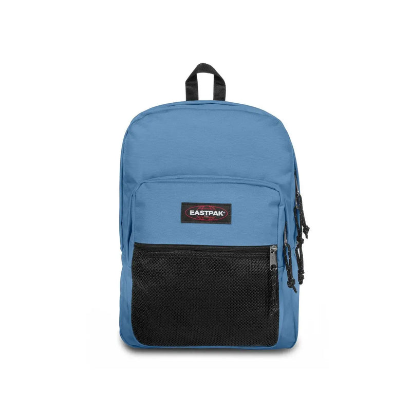 Eastpak Herren-Rucksack aus blauem Polyester mit schwarzem Netzeinsatz und Reißverschlussanhängern sowie mehreren Reißverschlusstaschen