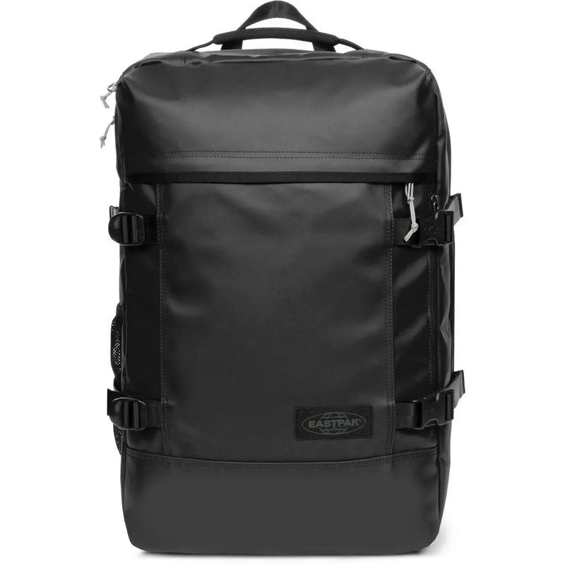 Eastpak Herren-Rucksack aus lila Polyester mit Taschen, schwarzer Rucksackrücken mit matter Oberfläche und verstärkten Tragegurten.