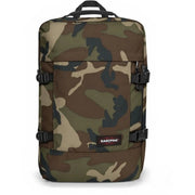 Eastpak Herren-Rucksack aus lila Polyester mit Tarnmuster, schwarzen Gurten und Reißverschlüssen für vielseitige Einsatzmöglichkeiten