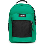Eastpak Herrenrucksack aus leuchtend grünem Polyamid mit schwarzer Netz-Vordertasche und kontrastierenden schwarzen Tragegurten