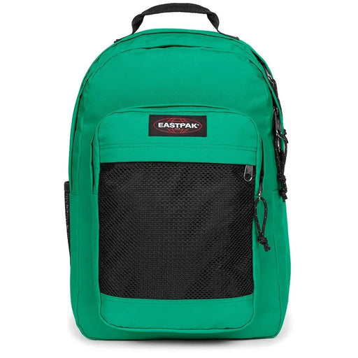 Eastpak Herrenrucksack aus leuchtend grünem Polyamid mit schwarzer Netz-Vordertasche und kontrastierenden schwarzen Tragegurten