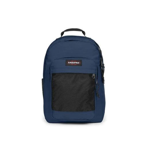 Eastpak men rucksack in navy blue polyamide with black mesh panel and zip pocket measuring 29x44x28 cm