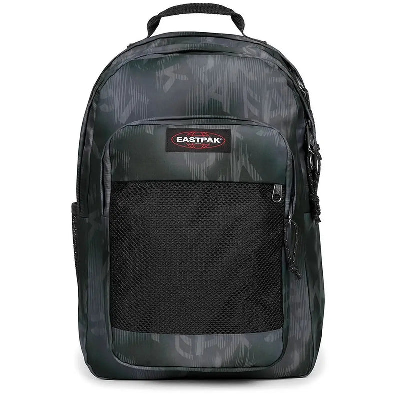Eastpak Herrenrucksack in Dunkelgrau und Schwarz mit Camouflage-Muster aus Polyamid, mit Reißverschlusstasche aus Netzgewebe vorne, 29 x 44 x 28 cm