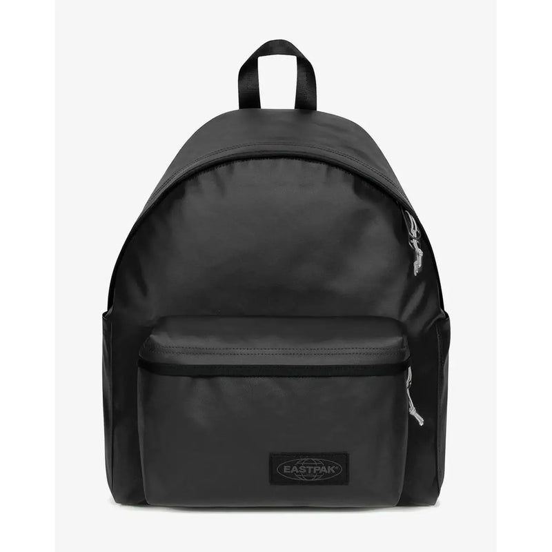 Schwarzer Eastpak Herrenrucksack mit elegantem, glänzendem Finish, silbernen Reißverschlüssen und grüner Polyamid-Reißverschlusstasche, 40 x 30 x 18 cm