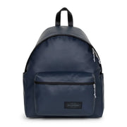 Marineblauer Eastpak Herrenrucksack mit schwarzem Besatz, silbernen Reißverschlüssen und grüner Polyamid-Reißverschlusstasche, 40 x 30 x 18 cm