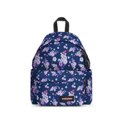 Marineblauer Eastpak Herrenrucksack mit rosa-weißem Blumenmuster aus Polyamid, mit Reißverschlusstasche, 40 x 30 x 18 cm