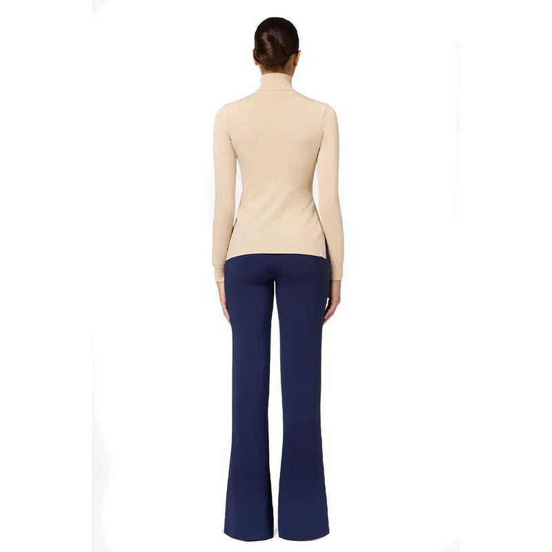 Elisabetta Franchi women knitwear beige turtleneck with long sleeves and sleek form-fitting silhouette