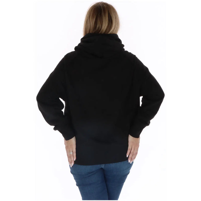 Ellesse women’s black oversized hoodie with high collar and long sleeves made from soft printed fabric
