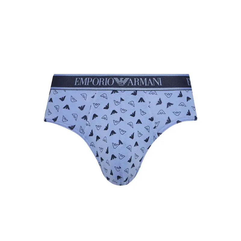 Light blue men’s underwear with dark blue waistband and Emporio Armani logo