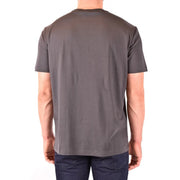 Emporio Armani Herren-T-Shirt aus grauer Baumwolle mit kurzen Ärmeln und Rundhalsausschnitt aus weichem Baumwollgewebe