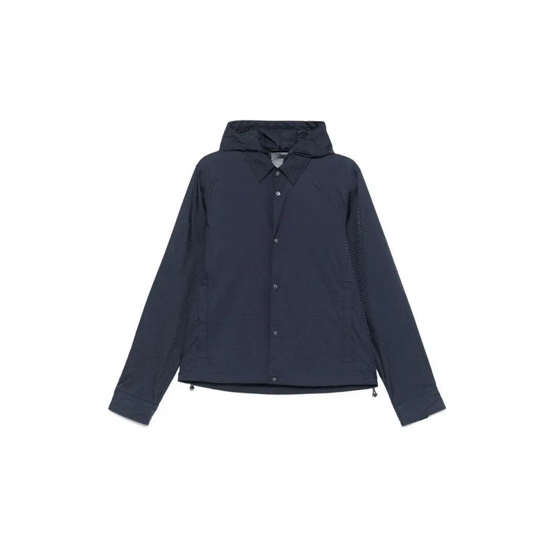 Emporio Armani Herrenjacke in Dunkelblau mit Reißverschluss vorne, aus Polyamid gefertigt und mit strukturierten Ärmeleinsätzen für Frühling/Sommer