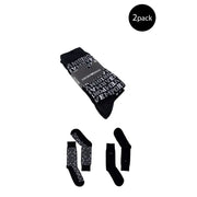 Emporio Armani men’s black socks 2-pack with repeating white emporio armani logo fall winter collection