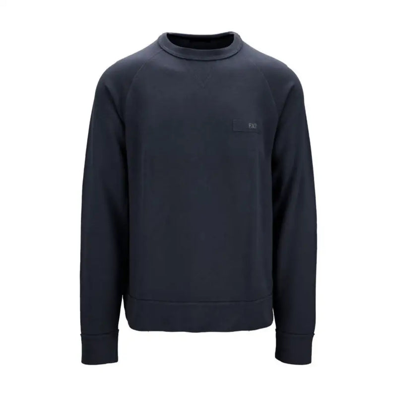 Fay Herren-Sweatshirt aus dunkelblauer Baumwolle mit Rundhalsausschnitt und dezentem schwarzem Logo-Patch auf der linken Brust