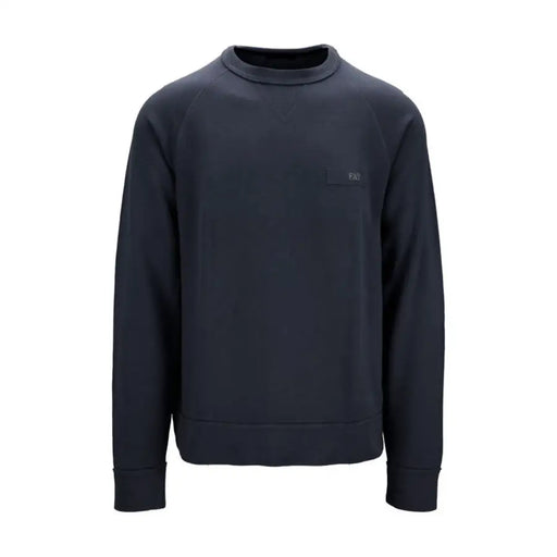Fay Herren-Sweatshirt aus dunkelblauer Baumwolle mit Rundhalsausschnitt und dezentem schwarzem Logo-Patch auf der linken Brust