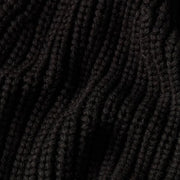 Schwarze, gerippte G-Star-Strickmütze für Herren mit ineinandergreifendem Strickmuster, Vorderansicht