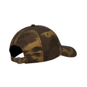 G-Star-Kappe für Herren in braun-beigem Camouflage-Muster mit Stoffriemen und Metallschnalle, Rückansicht