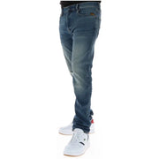 G-Star Herrenjeans, blau, mit Knopfleiste, Baumwoll-Stretch, Modell 51001, mit verwaschener Optik und klassischem Fünf-Taschen-Design