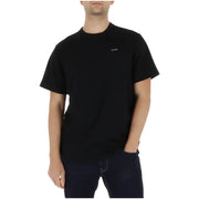 Schwarzes Kurzarmshirt mit Rundhalsausschnitt t-shirt mit kleinem weißen Logo auf der linken Brust, hergestellt aus Bio-Baumwolle von G-Star Men