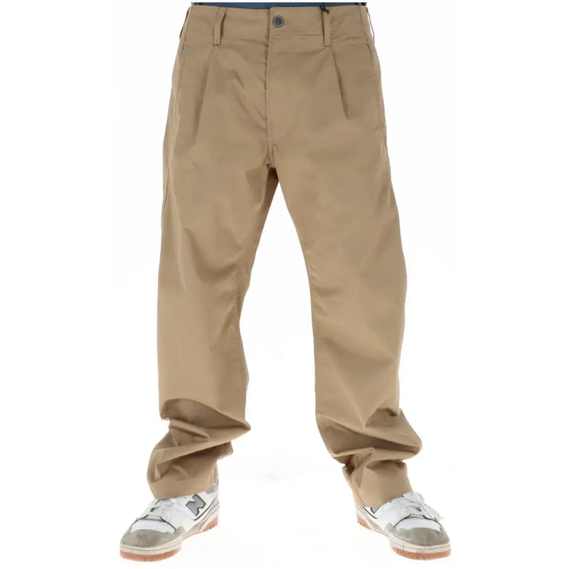 G-Star Herrenhose, khakifarbene Chino-Hose aus Baumwolle mit geradem Bein und Bundfalten vorne, ideal für Frühling und Sommer