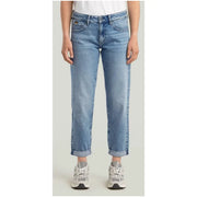 Hellblaue Stretch-Jeans aus Baumwolle von G Star Women mit lässigem, geradem Bein und umgeschlagenen Säumen