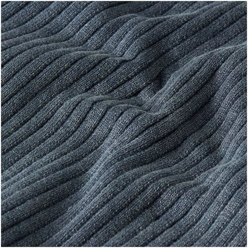 G-Star Damen Tanktop top Blaues, ärmelloses Oberteil mit Reißverschluss und Rundhalsausschnitt aus dunkelgrauem, geripptem Strickgewebe mit Struktur.