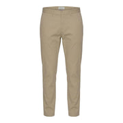 Khaki-colored slim-fit chino trousers by Gant with classic belt loops and subtle brand label at the waistband