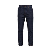 Gianni Lupo Karottenjeans von Jonas für Herren aus dunkelindigofarbenem Denim mit schmaler Passform und dezenten Ziernähten, Vorderansicht