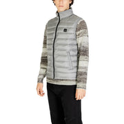 Gianni Lupo grey polyamide sleeveless gilet with quilted puffer design black zipper and small logo patch on chest