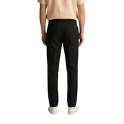 Gianni Lupo Schwarze Herrenhose aus Polyester-Viskose mit elegantem, geradem Bein und dezenten Ziernähten