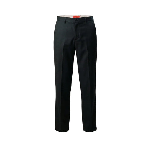 Gianni Lupo men black polyester viscose trousers with a straight-leg cut and subtle front crease