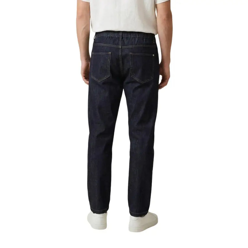 Dunkelblaue Jeans aus Denim mit lockerem, elastischem Bund gianni lupo Herrenjeans, blau, aus Stretch-Baumwolle, schmal geschnitten