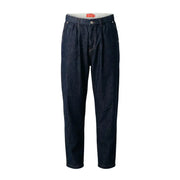 Gianni lupo Herrenjeans, blau, aus Baumwollstretch, schmal geschnitten, dunkelindigofarbene Denimhose mit lockerer Passform und elastischem Bund