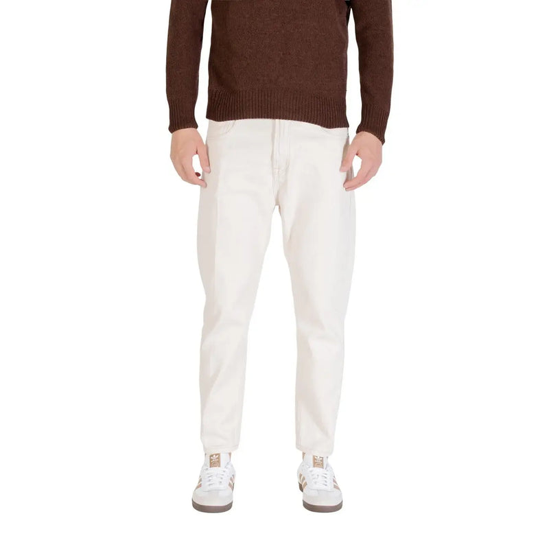 Cream-colored slim-fit gianni lupo men jeans white cotton denim trousers gl6228q-f25 with a modern cut