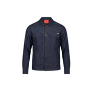 Gianni Lupo men shirt dark blue denim jacket with two chest pockets and brown buttons made of denim material