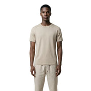 Beigefarbenes Kurzarm-Rundhals-Shirt t-shirt aus weichem Baumwollstoff Gianni Lupo Männer t-shirt Sammlung
