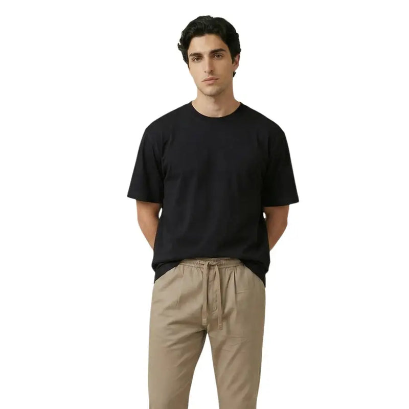 Schwarzes Kurzarmshirt mit Rundhalsausschnitt t-shirt von gianni lupo aus weißer Baumwolle für Herren