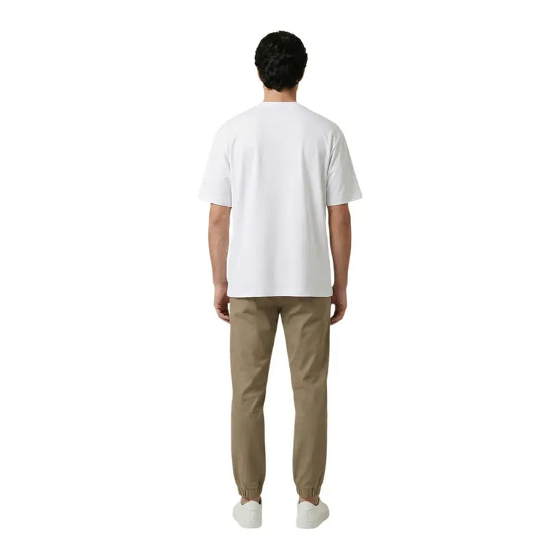 Gianni Lupo Weißes Herren-T-Shirt aus Baumwolle mit kurzen Ärmeln und schlichtem Rundhalsausschnitt für die Freizeit.