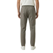 Gianni lupo Herrenhose, grün, Polyester-Viskose, schmal geschnitten, khakifarbener Gummibund, Gesäßtasche, Ansicht von hinten