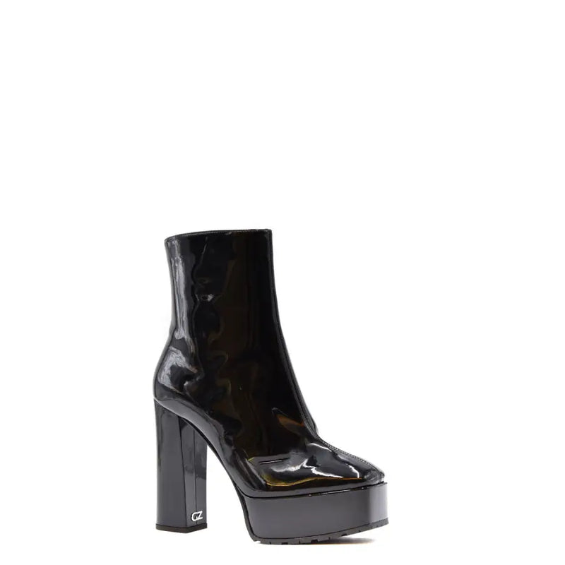 Giuseppe Zanotti black patent leather platform ankle boots with chunky heel
