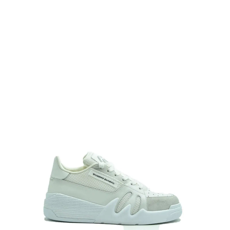 Weiße Herren-Sneaker von Giuseppe Zanotti aus Leder mit klobiger Sohle und Mesh-Details