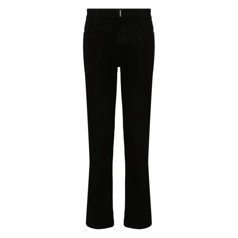 Schwarze Givenchy Herren-Jeans aus Baumwolle, schmal geschnitten, Stretch-Denim, mit elegantem, geradem Bein und dezenten Ziernähten.