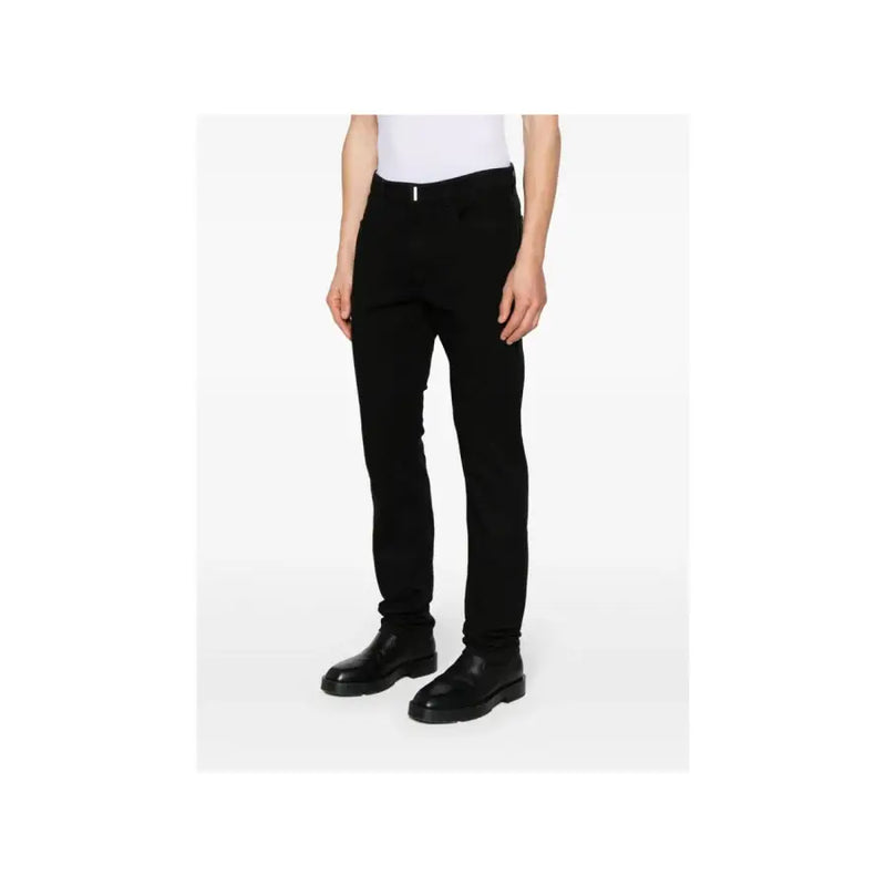 Schwarze, schmal geschnittene Stretch-Jeans aus Baumwolle von Givenchy für Herren mit elegantem, modernem Design und dezenten Ziernähten.