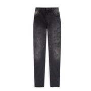Graue Herren-Jeans von Givenchy aus Baumwolle, hergestellt in Italien, mit schwarzem Used-Look-Denim, dezenter Waschung und seitlichen Reißverschlussdetails