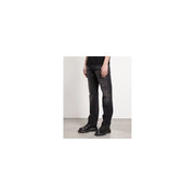 Schwarze, im Used-Look gehaltene Jeans mit geradem Bein von Givenchy für Herren, aus grauer Baumwolle, hergestellt in Italien, Größe IT 44810