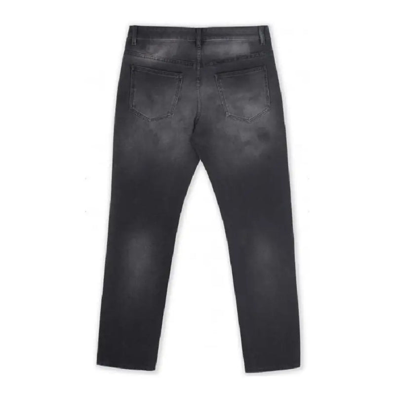 Graue Givenchy Herren-Jeans aus Baumwolle, hergestellt in Italien, Größe IT 44810. Die Rückseite zeigt verwaschenen, schwarzen Used-Look-Denim und klassische Taschen.